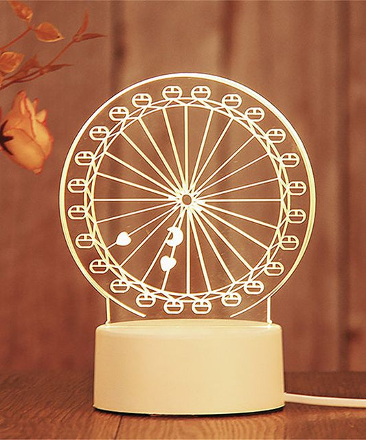 Ferris Wheel 3D Acrylic USB Led Night Light for Christmas, Valentine's Day, Home, Bedroom, Birthday, Decoration and Wedding Gifts