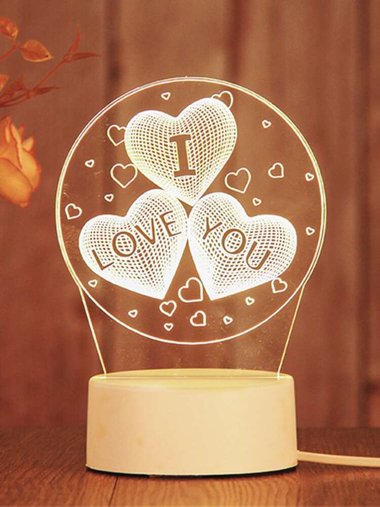 I Love You 3D Acrylic USB Led Night Light for Christmas, Valentine's Day, Home, Bedroom, Birthday, Decoration and Wedding Gifts