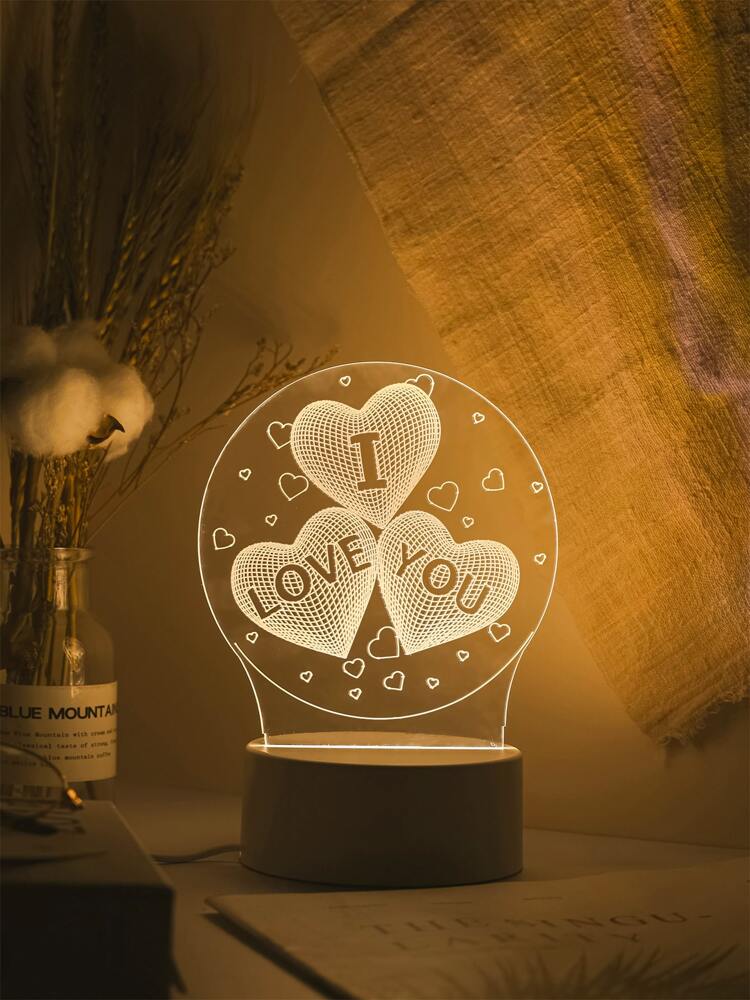 I Love You 3D Acrylic USB Led Night Light for Christmas, Valentine's Day, Home, Bedroom, Birthday, Decoration and Wedding Gifts