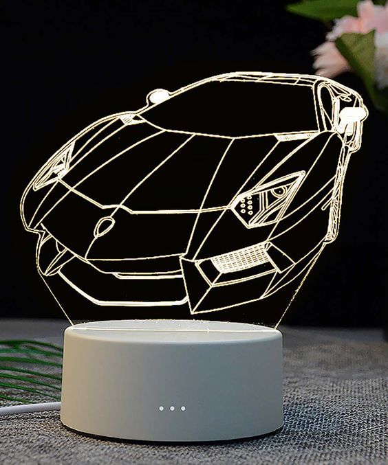 Super Car 3D Acrylic USB Led Night Light for Christmas, Valentine's Day, Home, Bedroom, Birthday, Decoration and Wedding Gifts